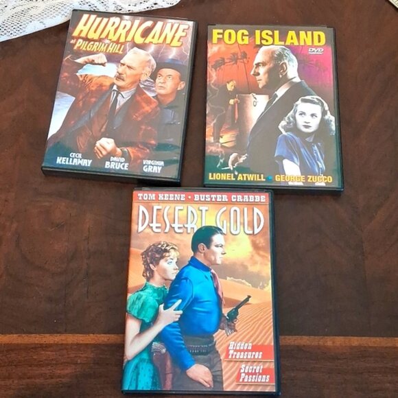 Other - 3 DVDs - Desert Gold, Fog Island & Hurricane At Pilgrim Hill
